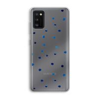Blauwe stippen: Samsung Galaxy A41 Transparant Hoesje