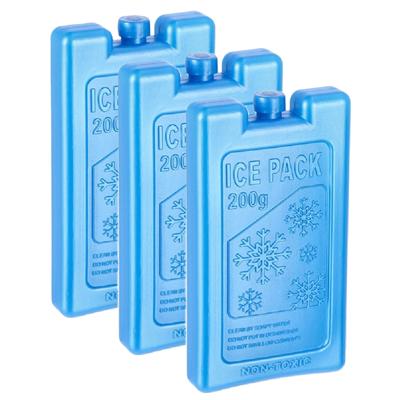 Ice Pack Koelelementen - 3x - blauw - 200 gram - 8 x 15 cm - Koelblokken - voor koeltas/koelbox