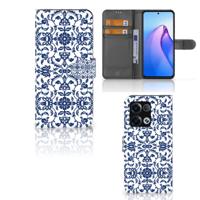OPPO Reno8 Pro Hoesje Flower Blue | Portemonnee hoesje