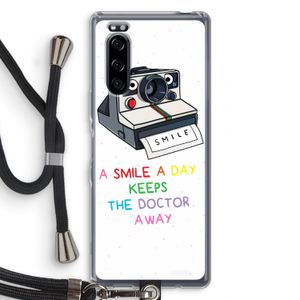 Smile: Sony Xperia 5 Transparant Hoesje met koord