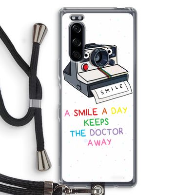 Smile: Sony Xperia 5 Transparant Hoesje met koord