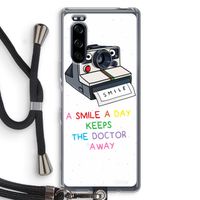 Smile: Sony Xperia 5 Transparant Hoesje met koord