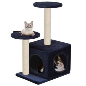 VidaXL Kattenkrabpaal met sisal krabpalen 60 cm donkerblauw