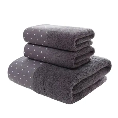 3-delige Luxe Handdoekenset | 100% Gekamd Katoen | Jacquard Geborduurd