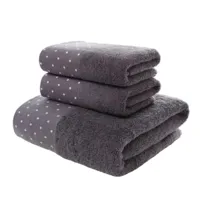3-delige Luxe Handdoekenset | 100% Gekamd Katoen | Jacquard Geborduurd