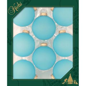 Kerstballen - 8x st - spa frost blauw - 7 cm - glas - kerstversiering