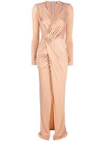 Elisabetta Franchi robe longue à ornements strassés - Rose
