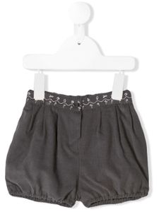 Knot short en velours côtelé à broderies - Gris