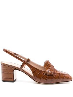 Scarosso escarpins Bianca 60 mm à effet peau de crocodile - Marron