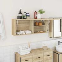 Badkamerwandkast 100x25x40 cm bewerkt hout sonoma eikenkleurig