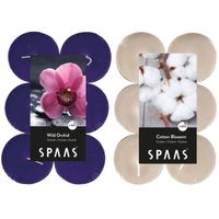 Candles by Spaas geurkaarsen - 24x stuks in 2 geuren Blossom Flowers en Wild Orchid - geurkaarsen - thumbnail