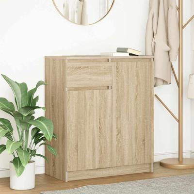 Dressoir met lade 71x35x84 cm spaanplaat sonoma eikenkleurig