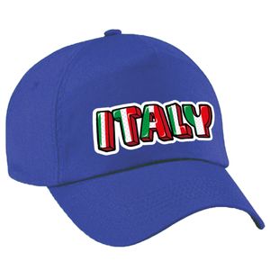 Italie landen voetbal pet blauw volwassenen EK / WK