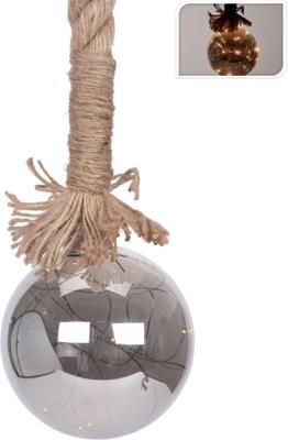 Touw met glazen bal 15LED ww - Nampook