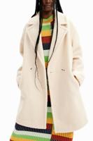 Bouclé jas met overslag - WHITE - XXL