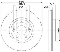 Remschijf Gecoat 55536PRO 8DD355119251