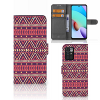 Xiaomi Redmi 10 Telefoon Hoesje Aztec Paars - thumbnail