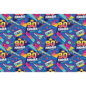 Feest tafelkleed foute 90s party - 137 x 274 cm - papier - Jaren 90 thema feest versiering