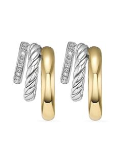 David Yurman boucles d'oreilles Mercer en or 18ct à diamants - Argent