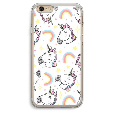 Rainbow Unicorn: iPhone 6 Plus / 6S Plus Transparant Hoesje