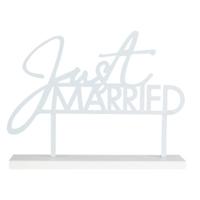 Ginger Ray tafeldecoratie just married metaal wit 30 cm | 10 stuks