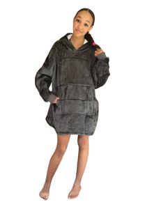 Plaid met mouwen - kind - fleece - grijs - Badrock