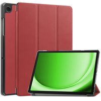Basey Samsung Galaxy Tab A9 Hoesje Kunstleer Hoes Case Cover -Donkerrood