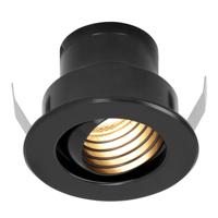 Medina Mini LED Inbouwspot - 12 Volt 3 Watt 150 lumen - 2700K warm wit - Dimbaar - Kantelbaar - Verzonken - Plat 35mm - IP44 waterdicht - Zwart
