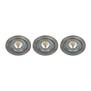 Set 3x Bella LED spot kantelbaar 5Watt rond NIKKEL IP65 dimbaar - interne driver