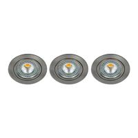 Set 3x Bella LED spot kantelbaar 5Watt rond NIKKEL IP65 dimbaar - interne driver - thumbnail