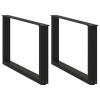 Salontafelpoten 2 st U-vormig 60x(42-43) cm staal zwart