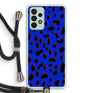 Blue Leopard: Samsung Galaxy A52s 5G Transparant Hoesje met koord