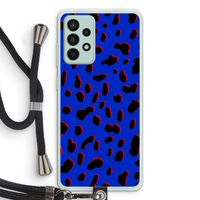 Blue Leopard: Samsung Galaxy A52s 5G Transparant Hoesje met koord