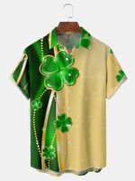 St. Patrick's Day Chest Pocket Short Sleeve Casual Shirt - thumbnail