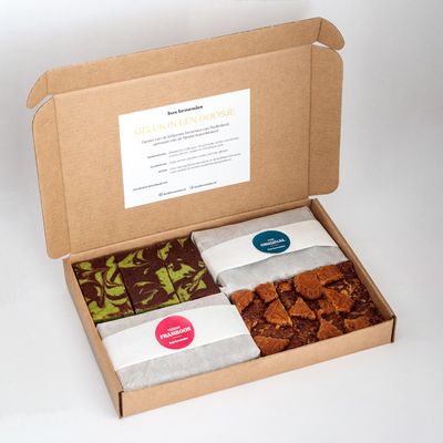 4 Smaken Brownie Box - 12 Brownies Per Post - Brievenbus Pakket