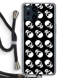 Musketon Skulls: Oppo Find X3 Pro Transparant Hoesje met koord