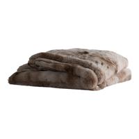 Linde Beige imitatiebont plaid in cadeaubox 150 x 200