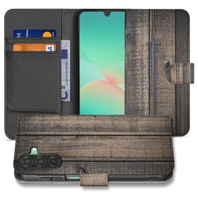 Samsung Galaxy A17 Bookstyle Hoes Steigerhout Design Met 3 Pasjes