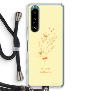 No rain no flowers: Sony Xperia 5 III Transparant Hoesje met koord