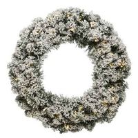 Groen/witte led kerstkrans 60 cm Imperial met kunstsneeuw