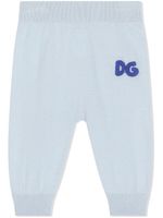 Dolce & Gabbana Kids pantalon de jogging à logo brodé - Bleu