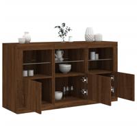 Dressoir met LED-verlichting 123x37x67 cm bruin eikenkleur