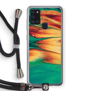 Green Inferno: Samsung Galaxy A21s Transparant Hoesje met koord