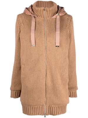 Herno veste en maille à empiècements matelassés - Marron