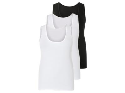 esmara 3 dames hemden (Zwart/wit, 3XL)