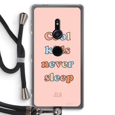 Cool Kids Never Sleep: Sony Xperia XZ2 Transparant Hoesje met koord