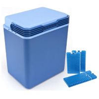 Grote koelbox donkerblauw 32 liter 40 x 30 x 45 cm incl. 4 koelelementen - thumbnail