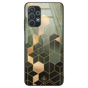 Samsung Galaxy A32 4G glazen hardcase - Kubus groen