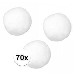 Rayher hobby knutsel pompons - 25 mm - wit - 70x stuks - zelf dieren figuren maken