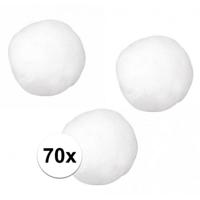 Rayher hobby knutsel pompons - 25 mm - wit - 70x stuks - zelf dieren figuren maken